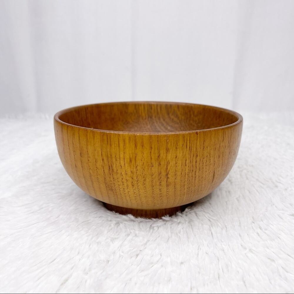 Small decorative boho wooden trinket bowl